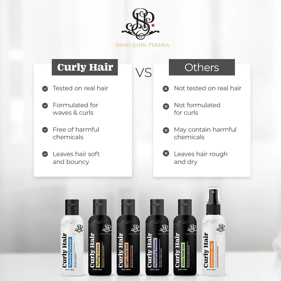 Curly Hair Hydrating Cleanser and Light Gel Combo | Wavy & Curly Hair Products | Curly hair care | Magic hair care for curls | Shea butter | Coconut | Created by Savio John Pereira (Pack of 2)